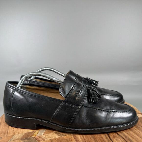 S Johnston & Murphy Black Leather Tassel Loafers Men’s size 11 M - Picture 1 of 8
